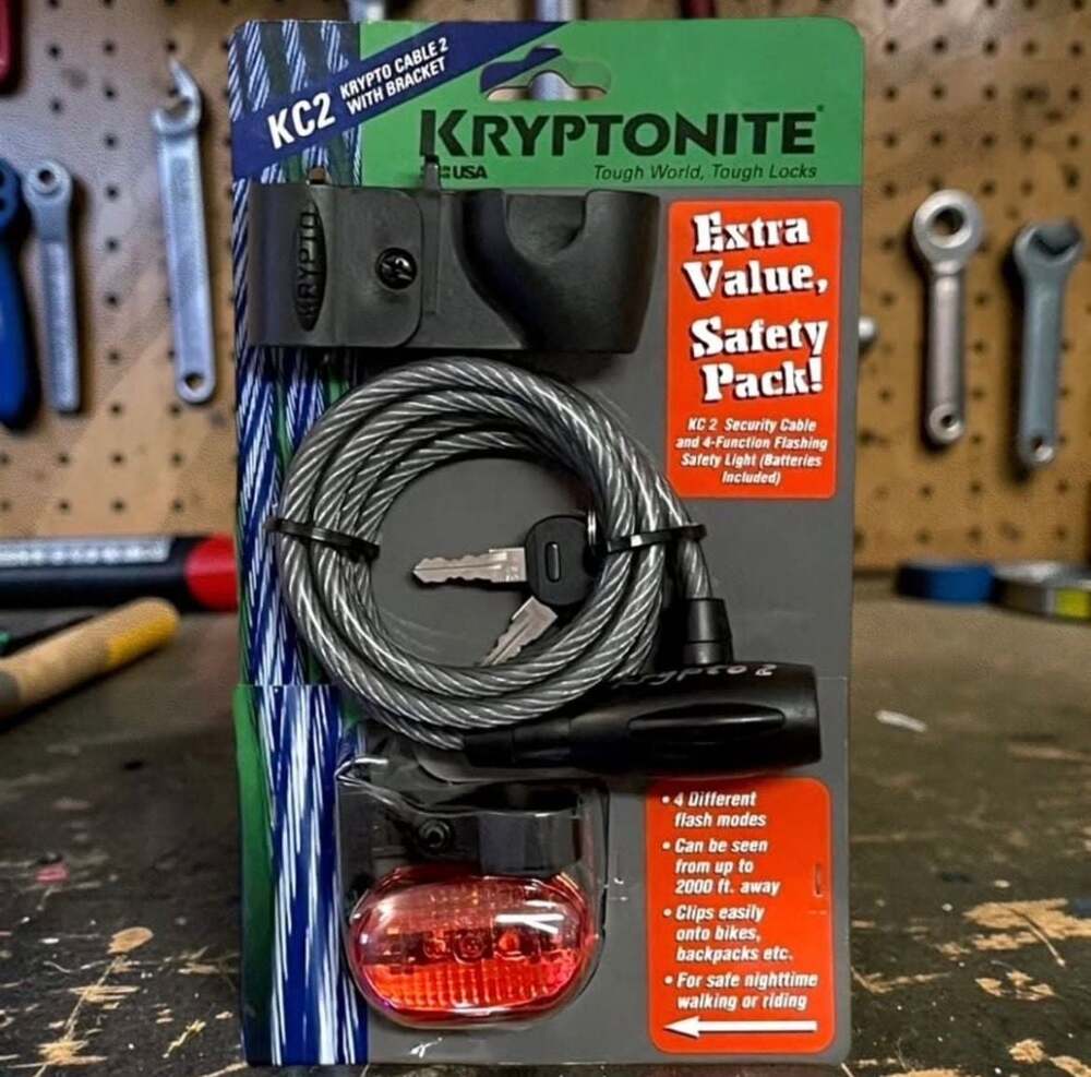Kryptonite KC2 Security Cable and Safety Light